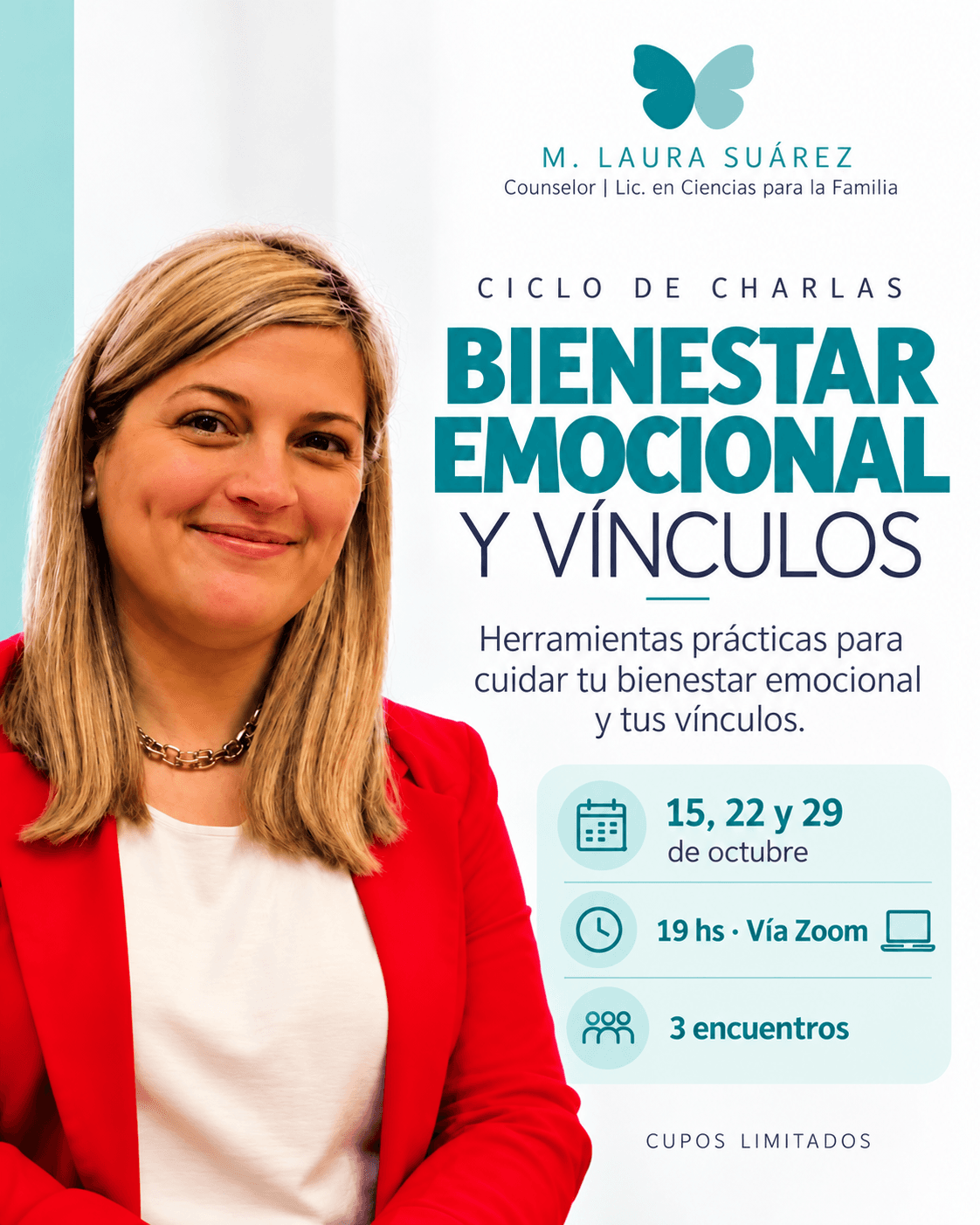 Ciclo de charlas: Bienestar emocional y vínculos. - Lic. Lau Suárez